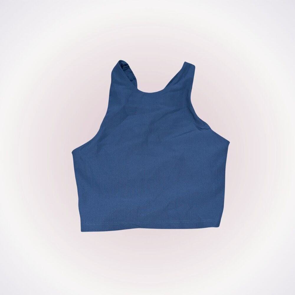 Kyodan high neck blue sports bra ribbed | Sz S